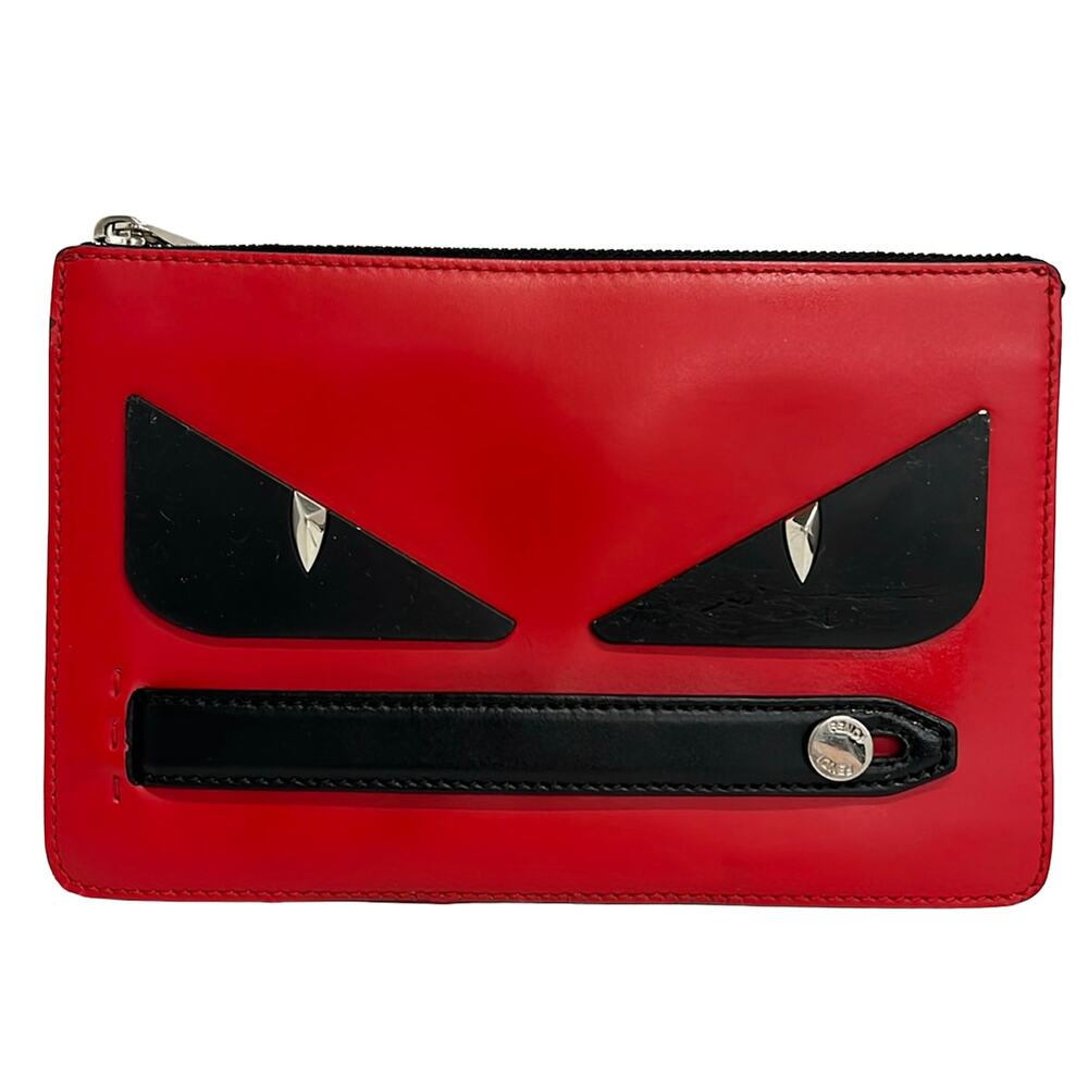 Fendi Bag Bugs Clutch Bag 7VA350 Red Black